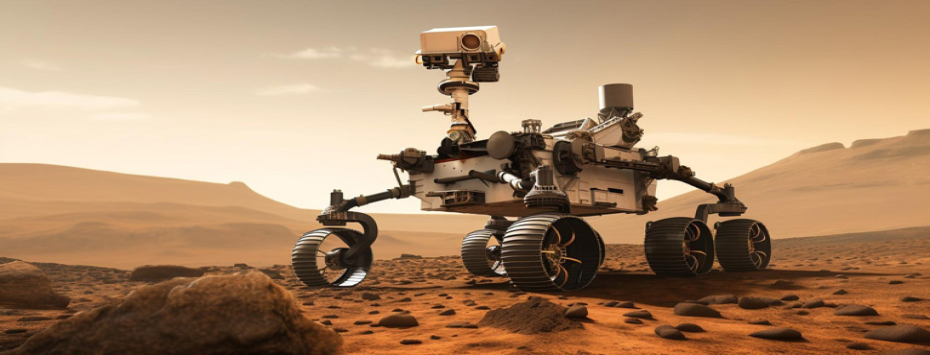 Sunset Over Abandoned Mining Machinery A Robot Works Generated By AI