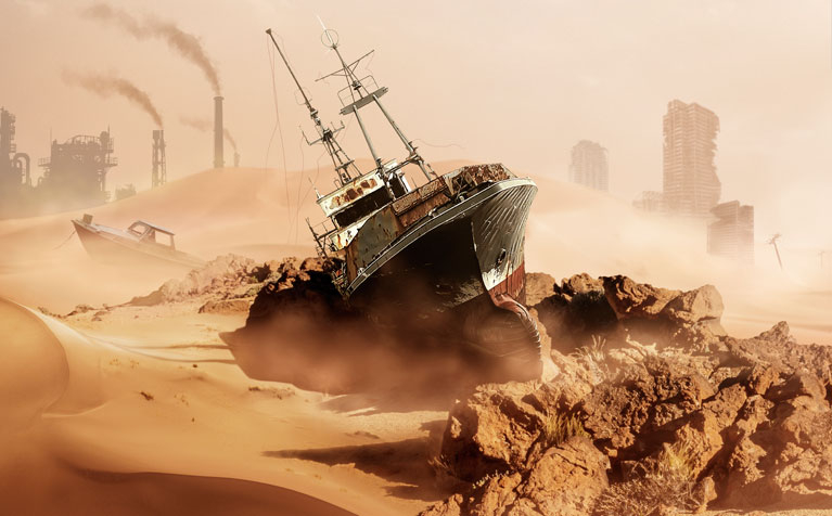 Climate Change With Dry Soil Effects On Future Of Humanity