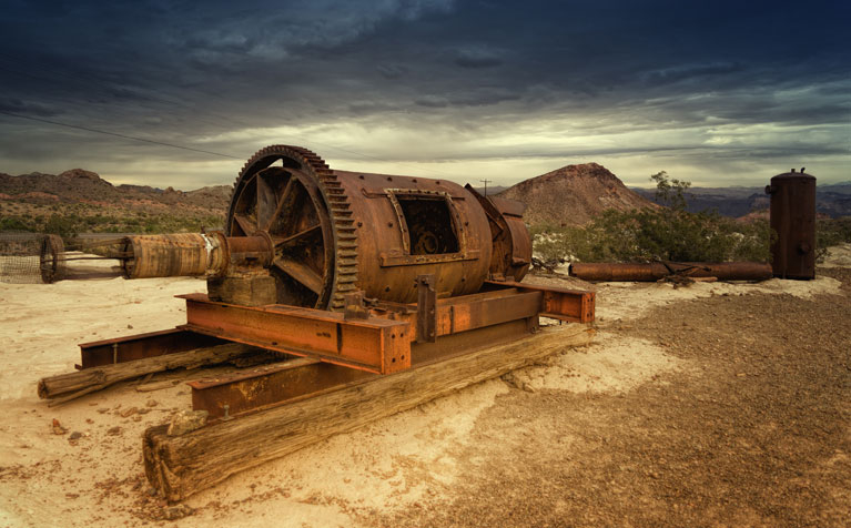 Brown Metal Equipment On The Shores Field Daytime